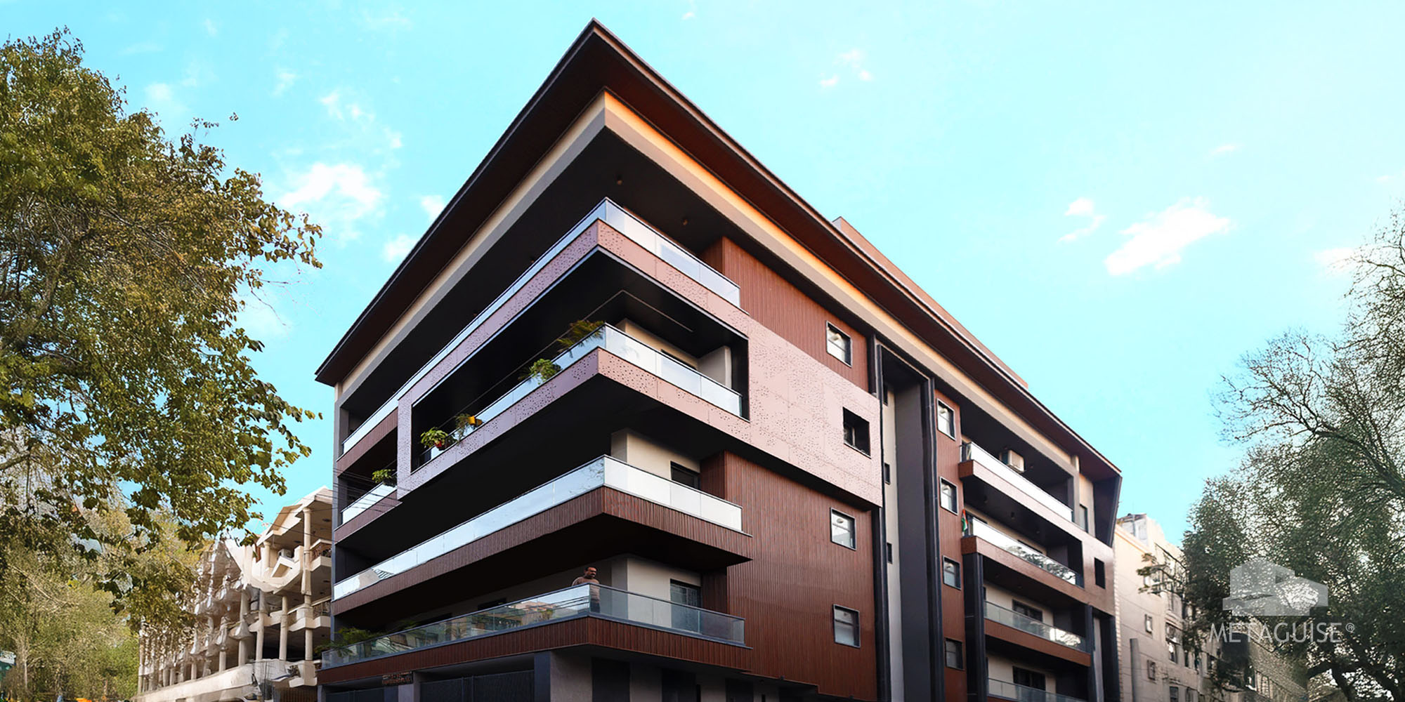 Chandigarh Facade Design: Metal Cladding for Tricity's Modern Homes