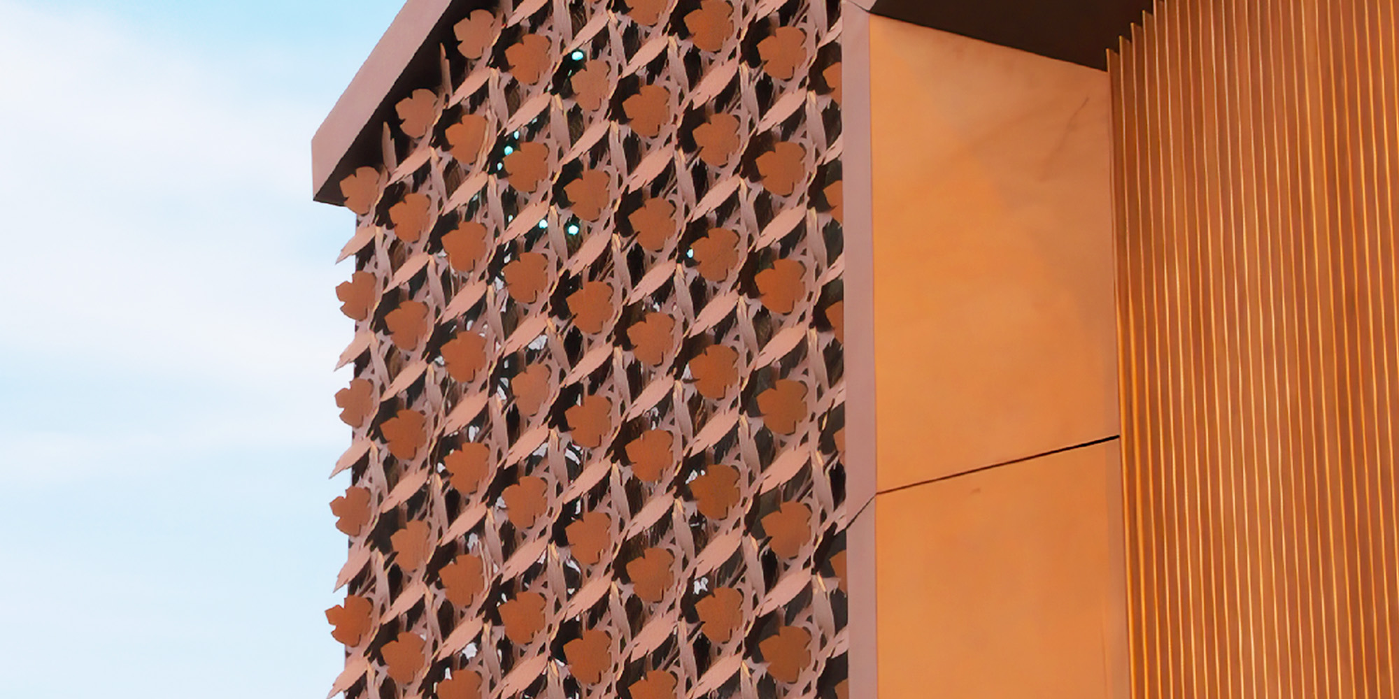 Metaguise 3D textured parametric metal facade panel detail for high performance buildings