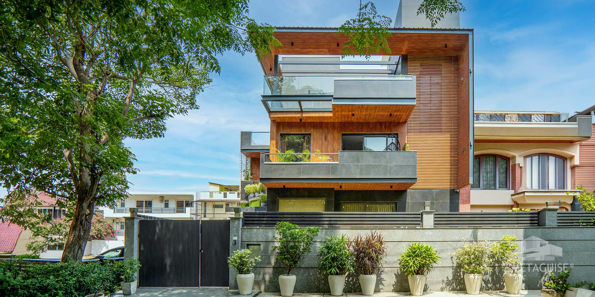 Entrance and porch design for G+1 homes – covered porch adding depth to a single floor facade
