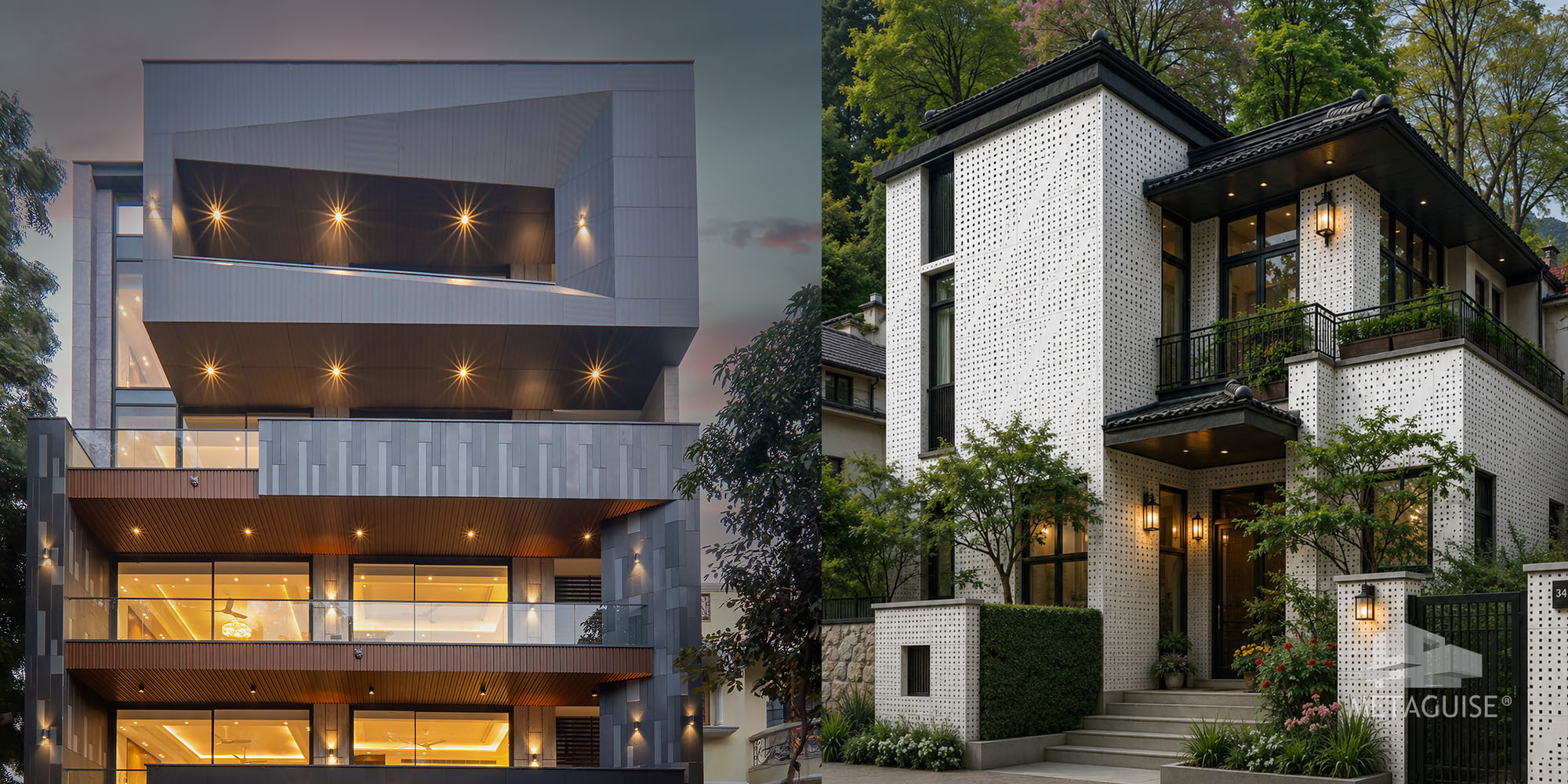 Modern house facade design trends for 2026 - warm material palette - Metaguise
