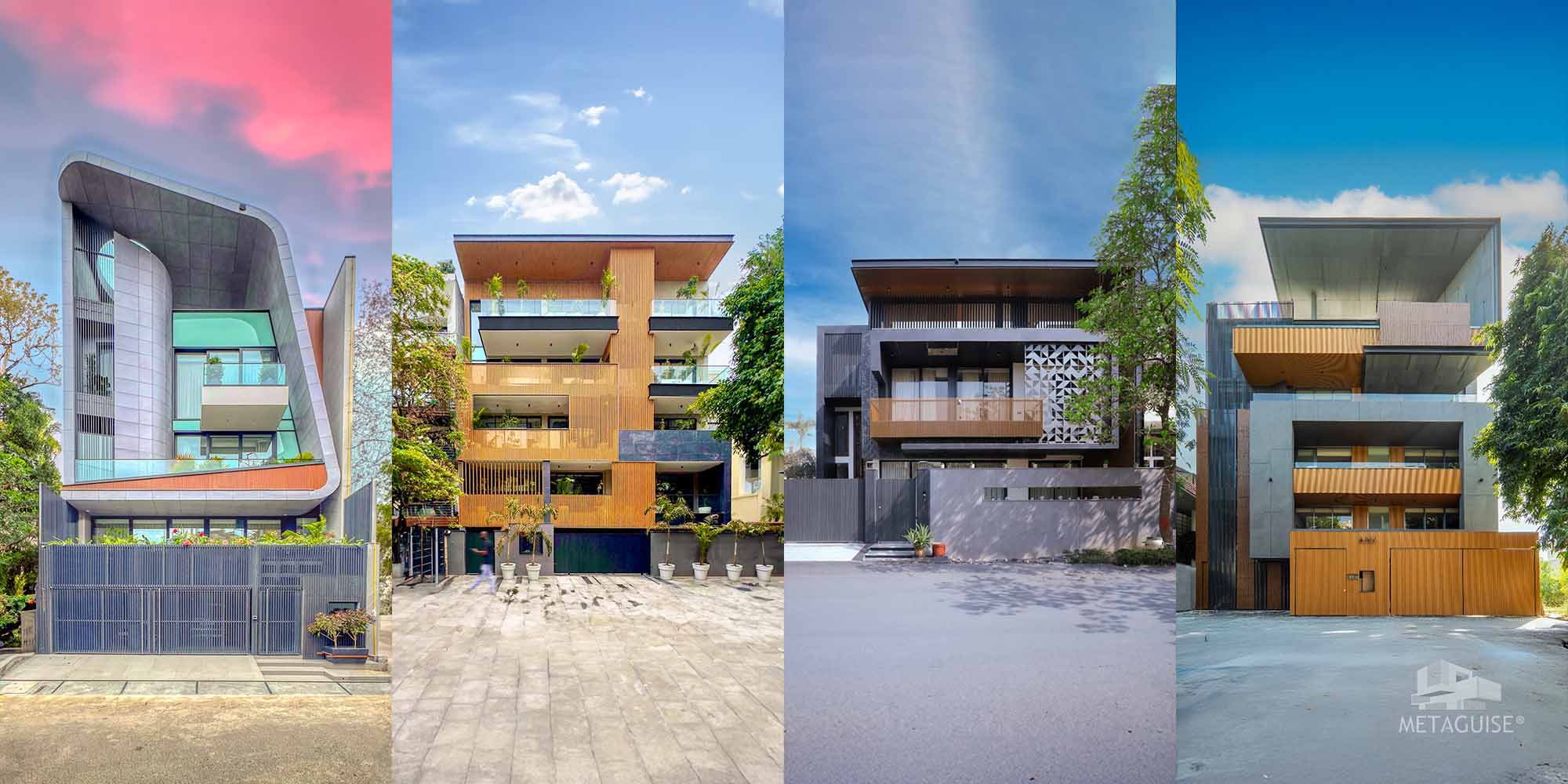 3D house exterior design preview in India showing architectural elevation visualization and real-life modern villa execution