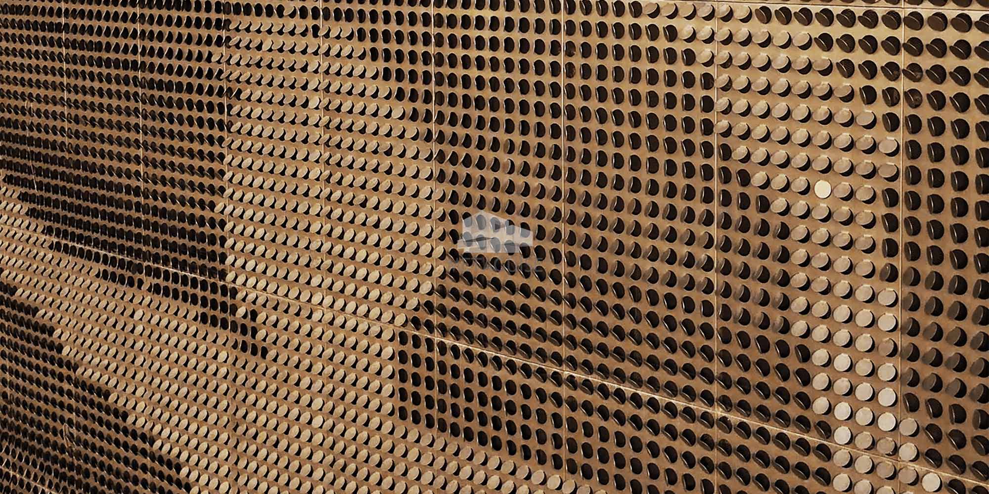 CNC waterjet cutting of aluminium MetaSequin facade panels in Indian fabrication workshop